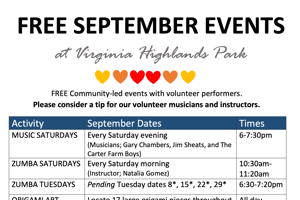 September Community-led Activities at the Park