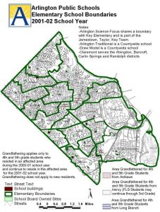 2001 Arlington elementary school boundaries